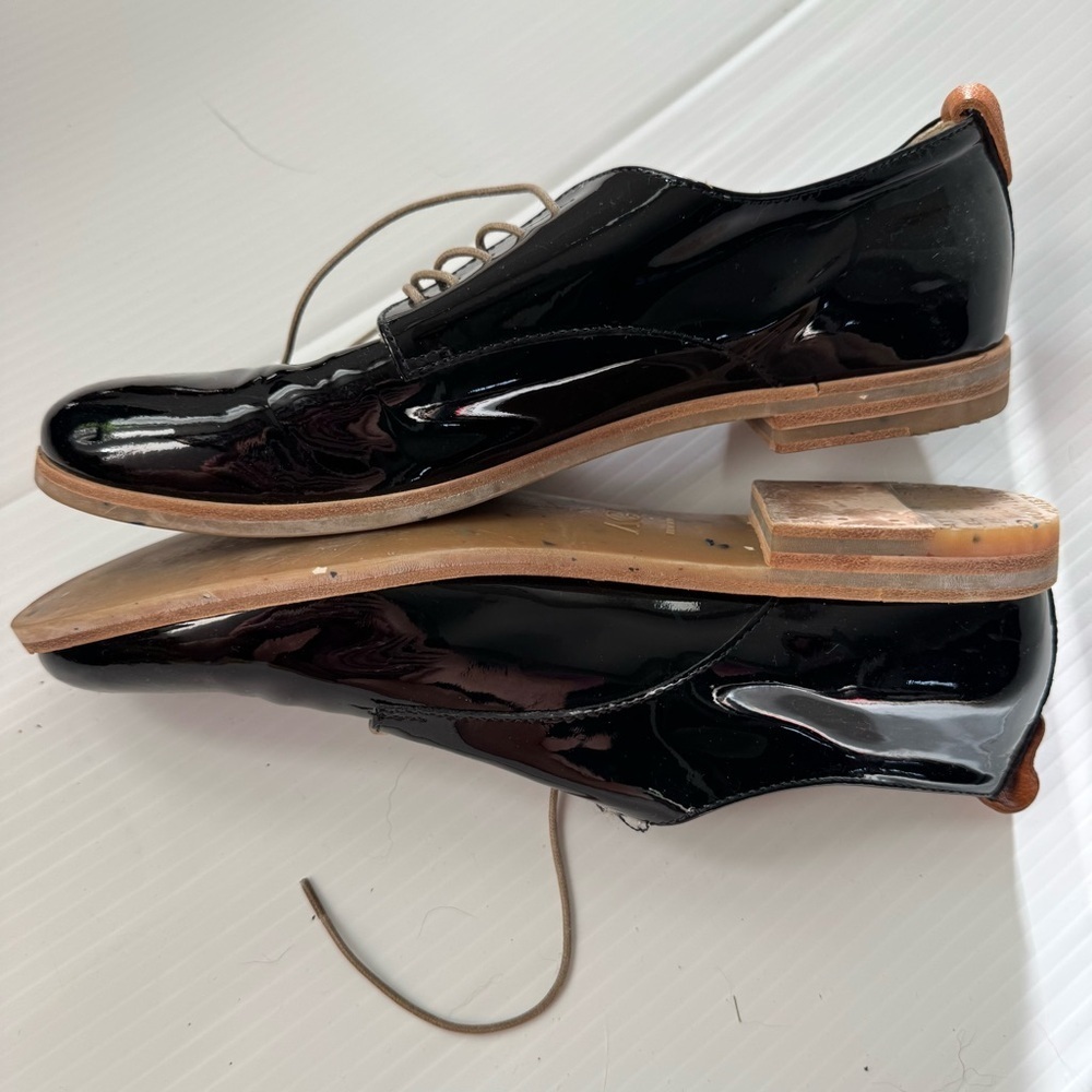 AGL attilio giusti leombruni Black Patent Leather oxfords size 8.5 US - Picture 4 of 10